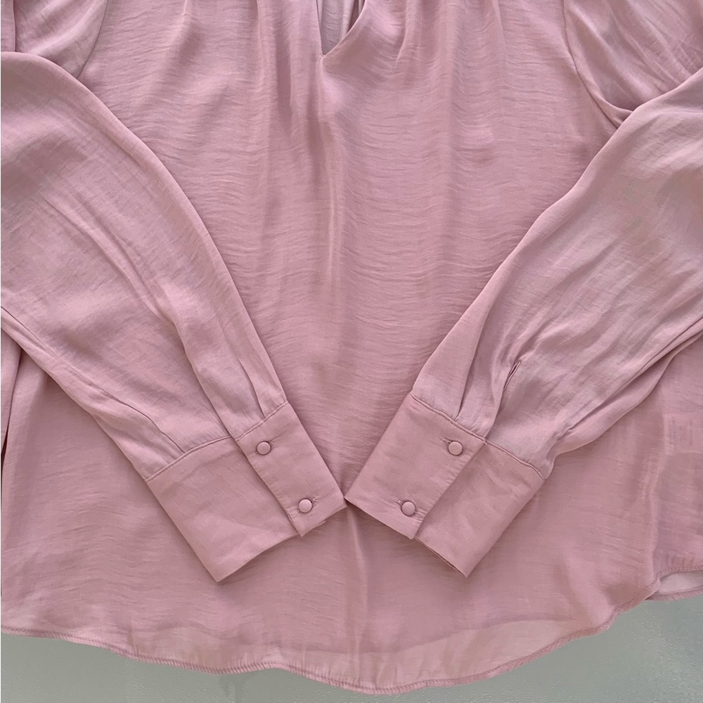 RACHEL Rachel Roy Silky Light Pink V-Neck Long Sleeve Blouse ~ Women’s XL - Picture 5 of 8